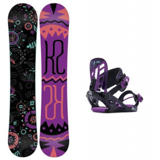 K2 Snowboard PACK kandi + FIX KAT S 2015 planche complete