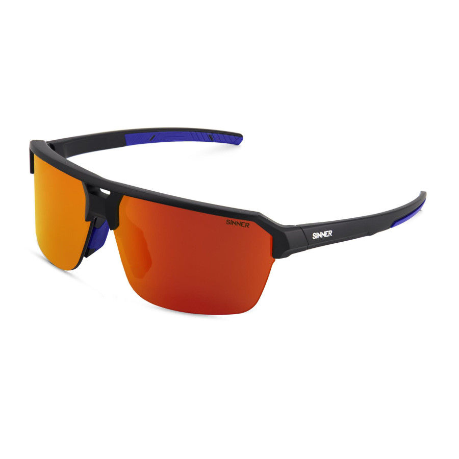 lunettes sinner du modele bolt montures noires et bleues et ecran orange