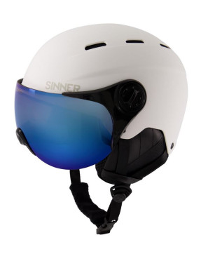 Casque Sinner Typhoon visor  matte white écran blue cat 2