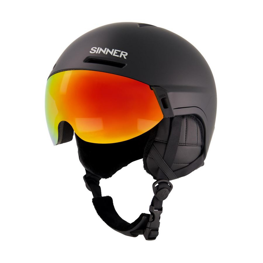 Casque Sinner Montblanc visor matte black ecran red cat 2