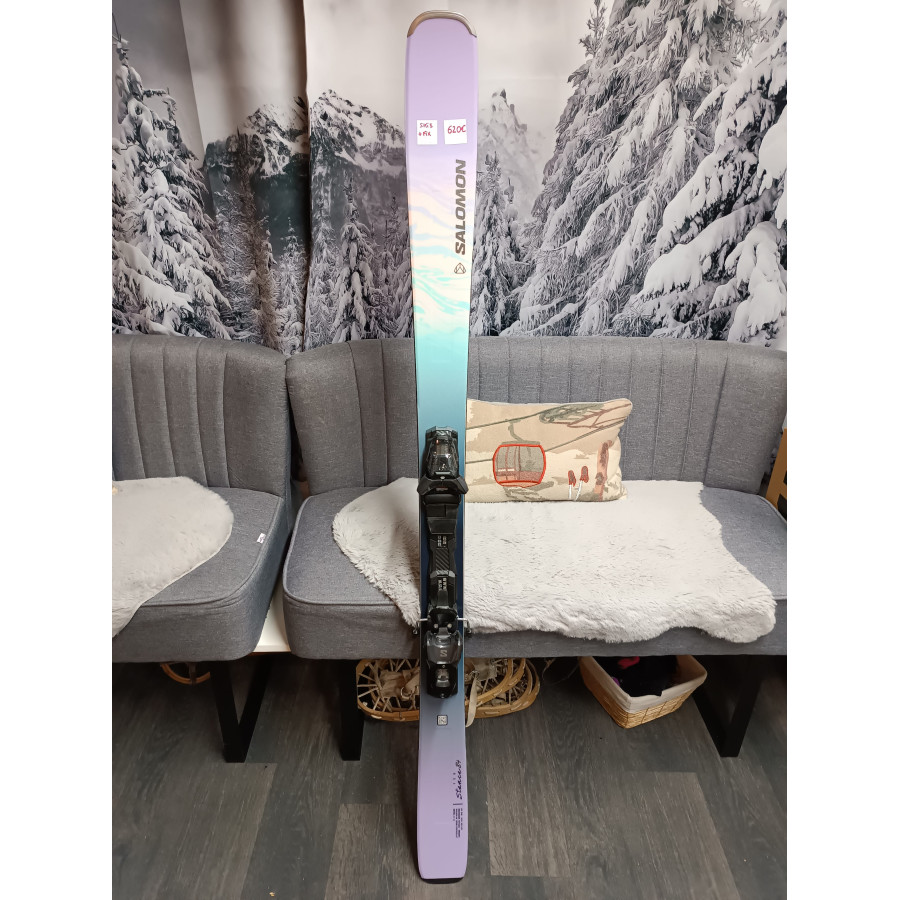 skis occasion salomon violet pastel