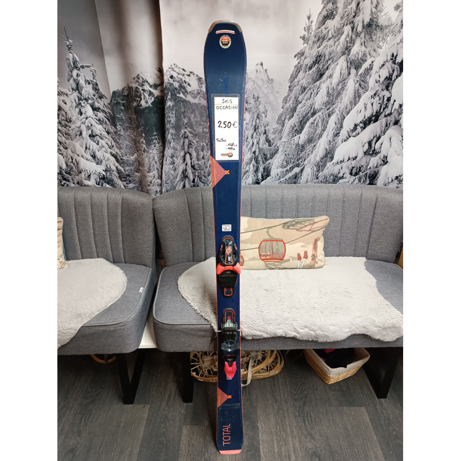 skis occasion head bleu et orange